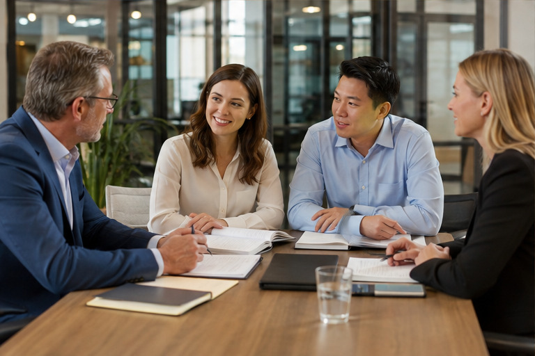 A real-world accounting firms team and customer setting