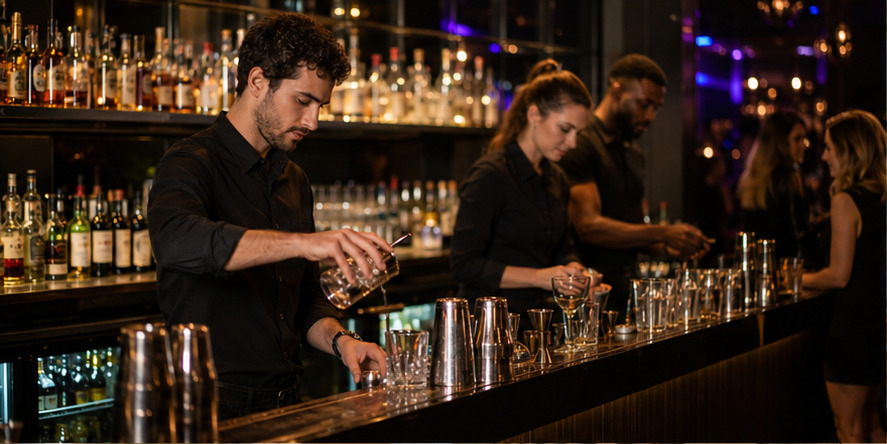 A real-world bars & nightclubs team and customer setting