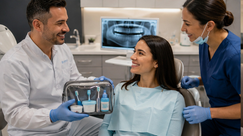 A real-world dental practices team and customer setting