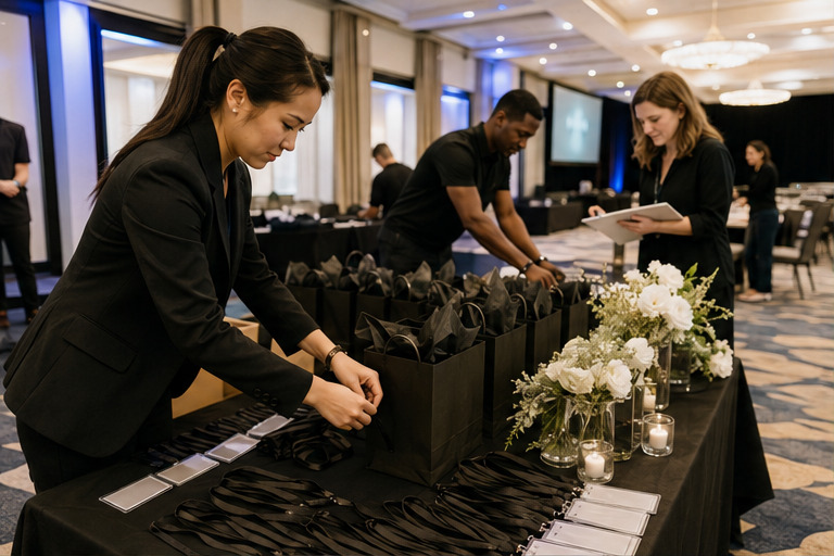 A real-world event planners team and customer setting