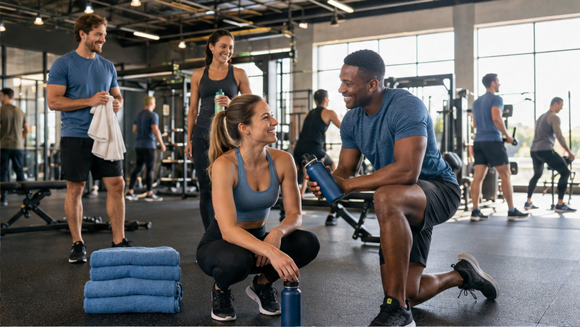 A real-world fitness centers & gyms team and customer setting