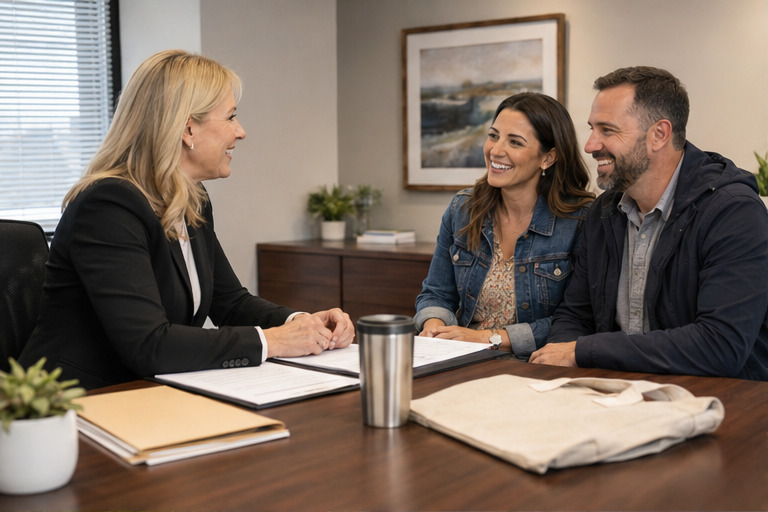 A real-world insurance agencies team and customer setting