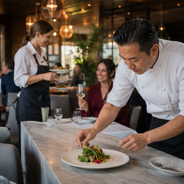 A real-world restaurants team and customer setting