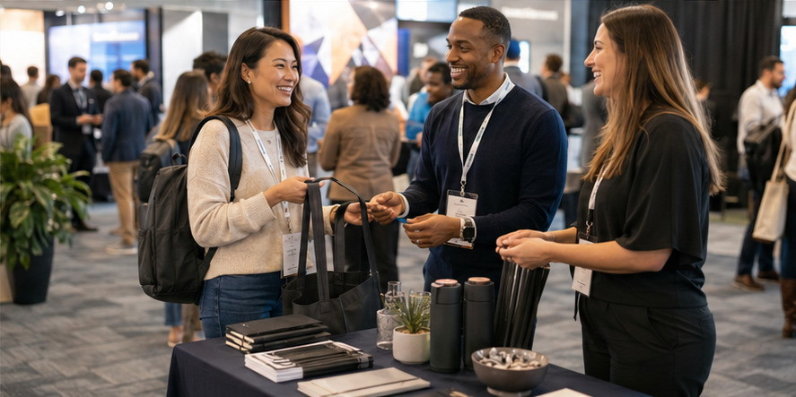 A real-world trade shows & conferences team and customer setting