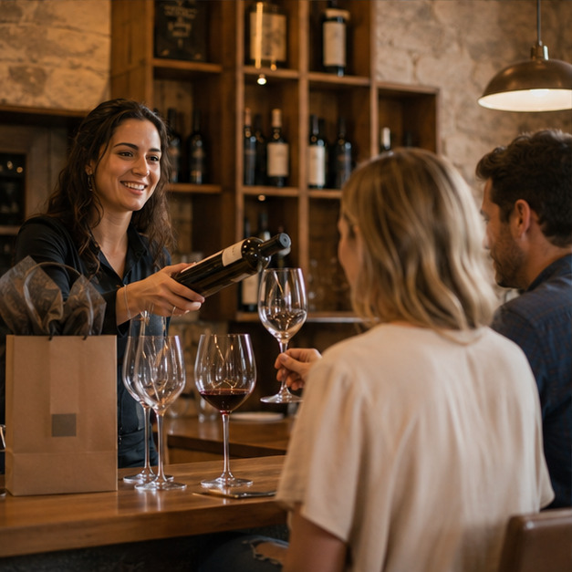 A real-world wineries & distilleries team and customer setting